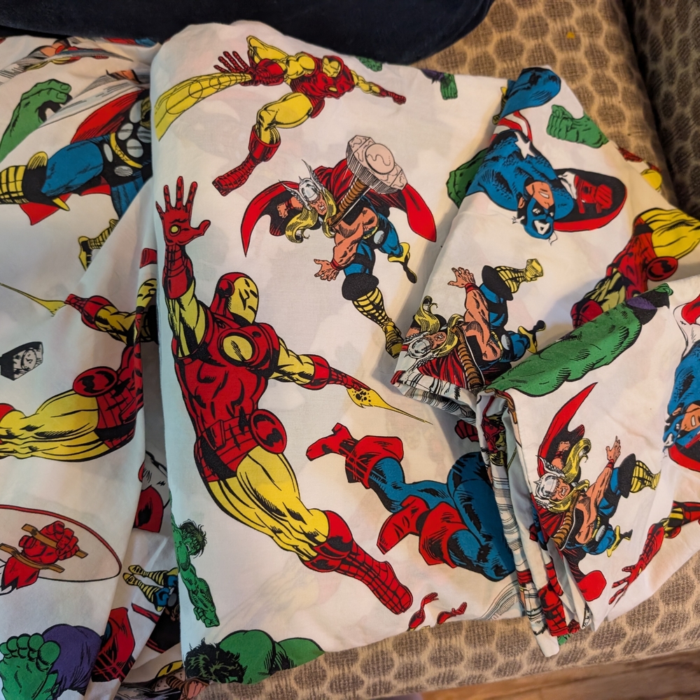 Pottery Barn Kids Superhero Bedding Sheets - Red, Yellow, Blue, Green
